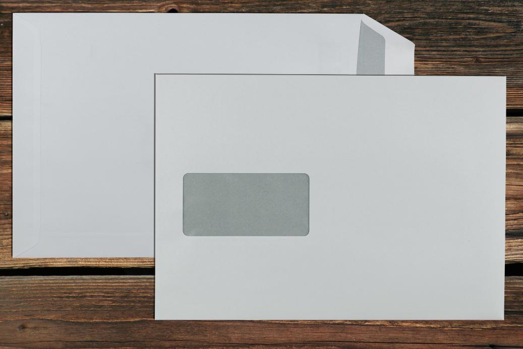 Versandtschen mit Fenster B5 176x250 mm Selbstklebend weiß 90 g/qm